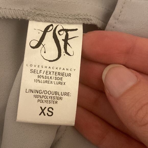 LOVESHACKFANCY WOMEN'S POPOVER DRESS Light Blue Metallic sz XS - Picture 4 of 5